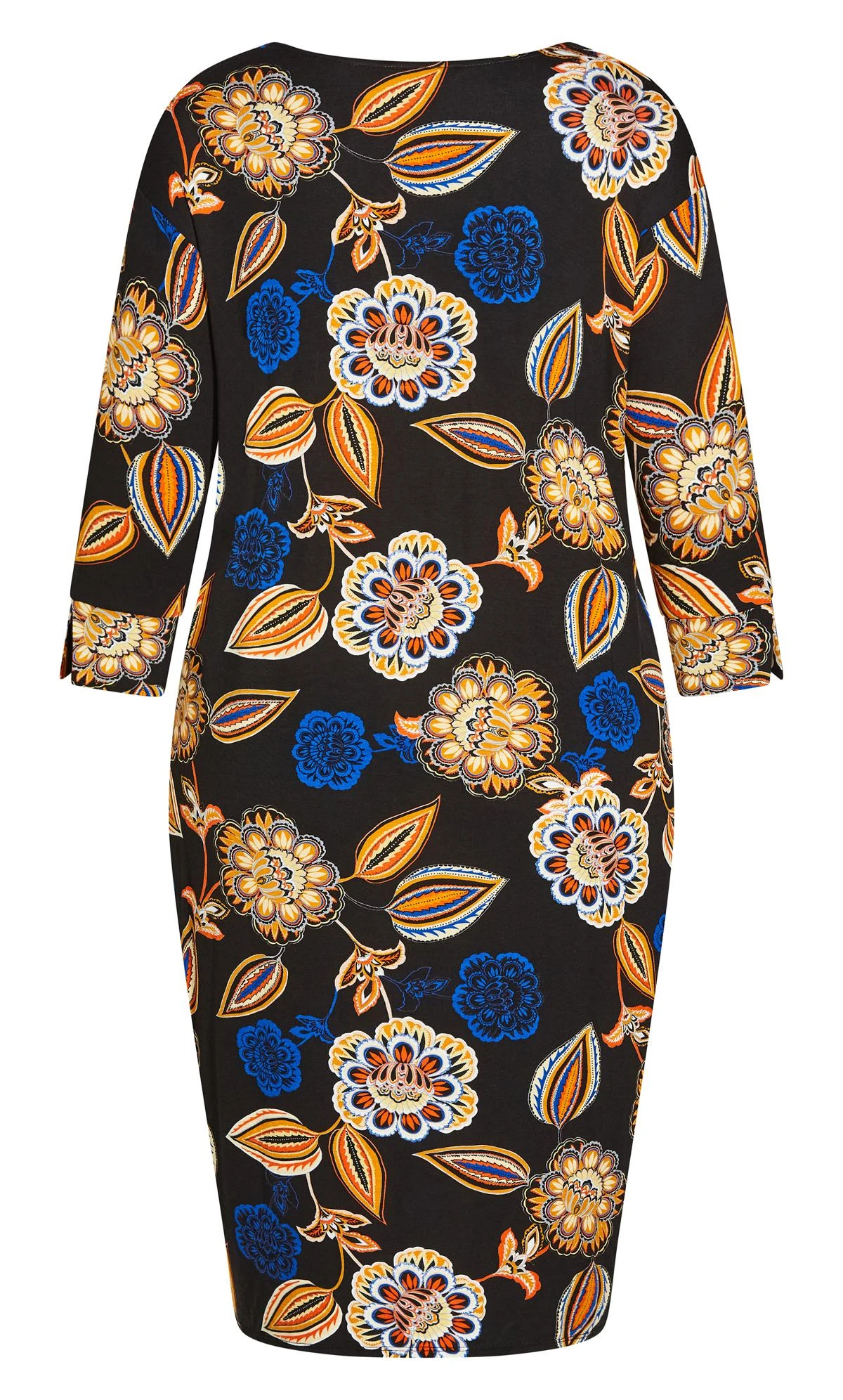 Evans Blue Paisley Mixed Print Pocket Dress - Image 4