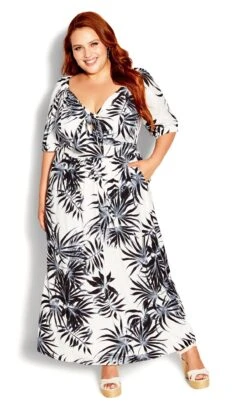 City Chic Ivory Phi Phi Knot Maxi Dress