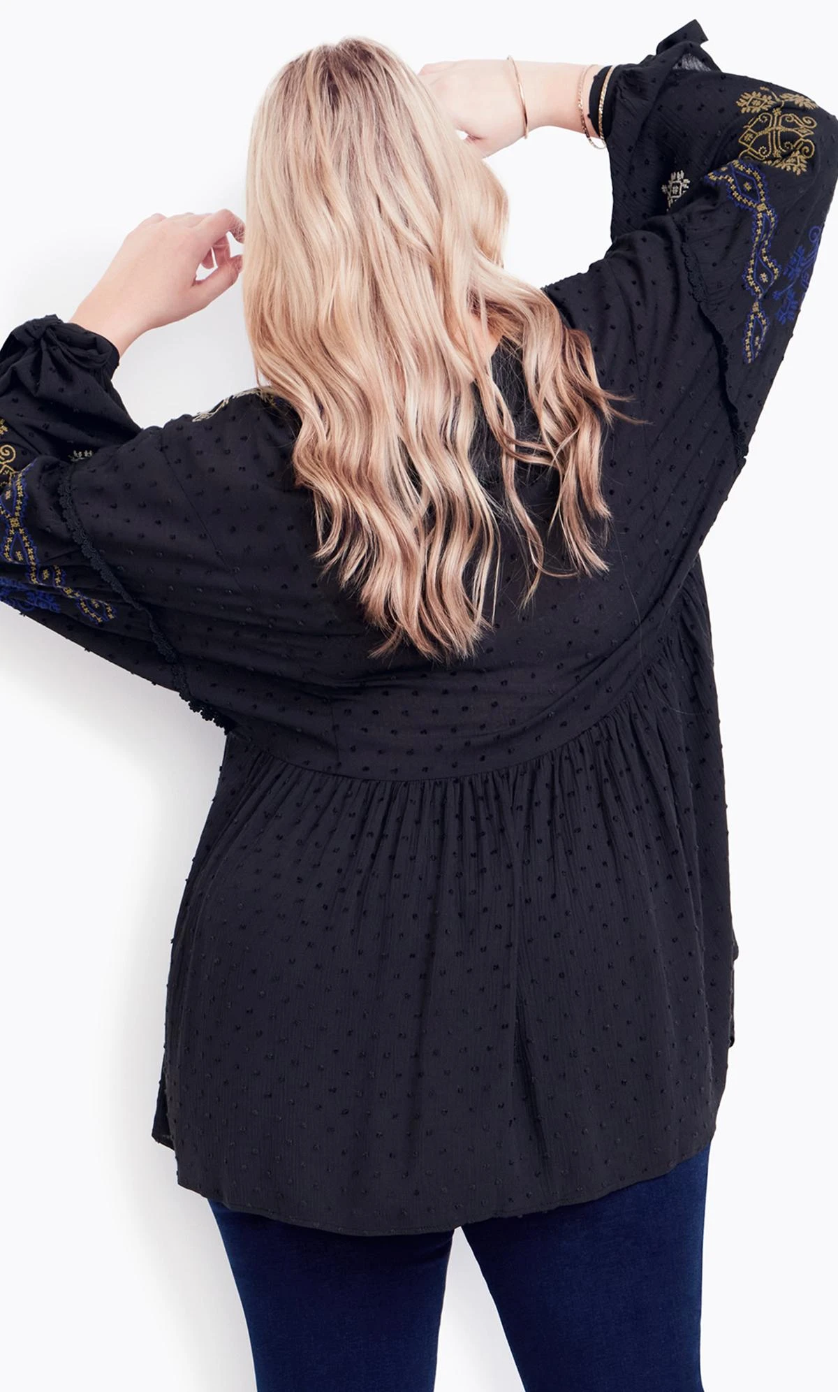 Avenue Aveology Black Phoebe Embroidered Top - Image 5