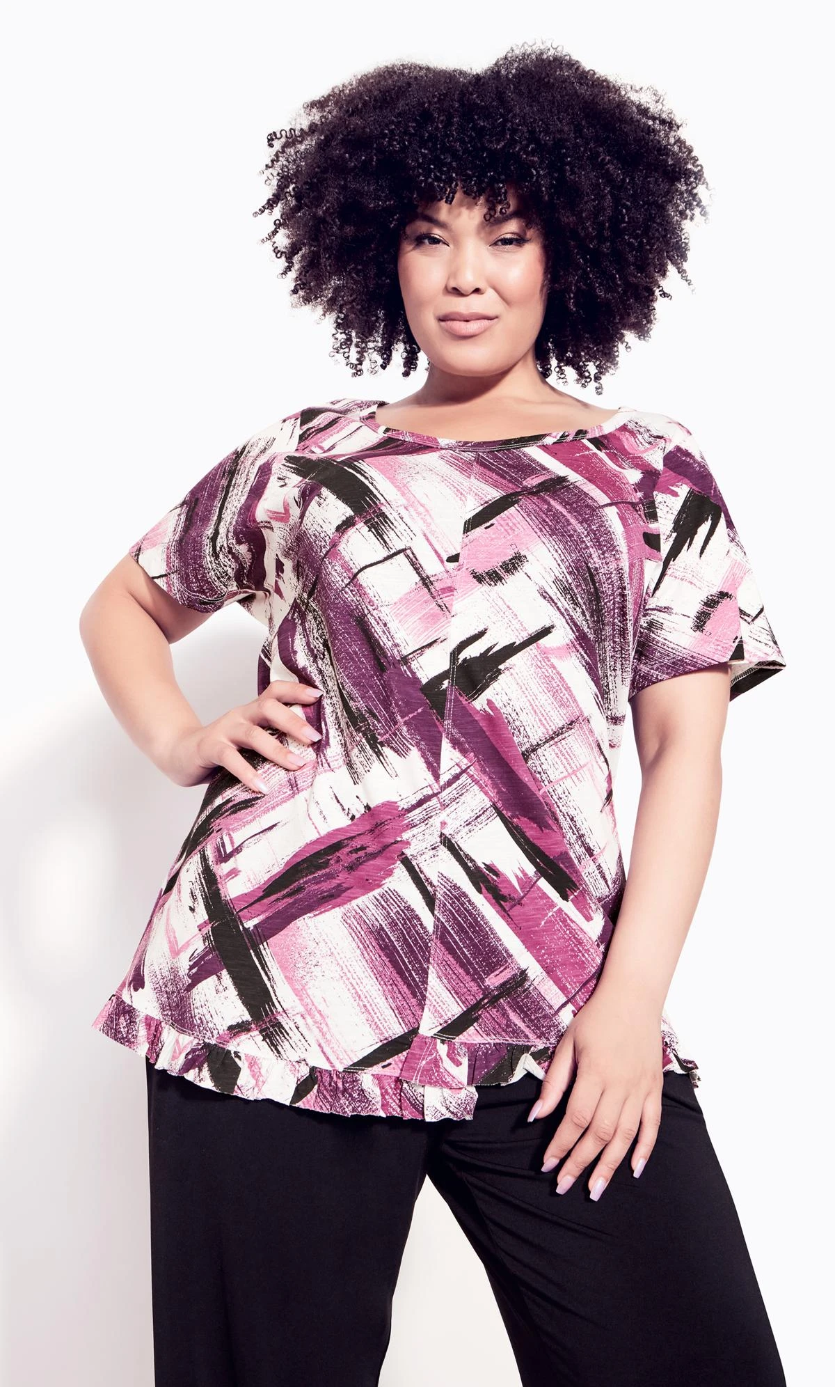 Avenue Zim & Zoe Multi Mae Ruffle Print Top - Image 2