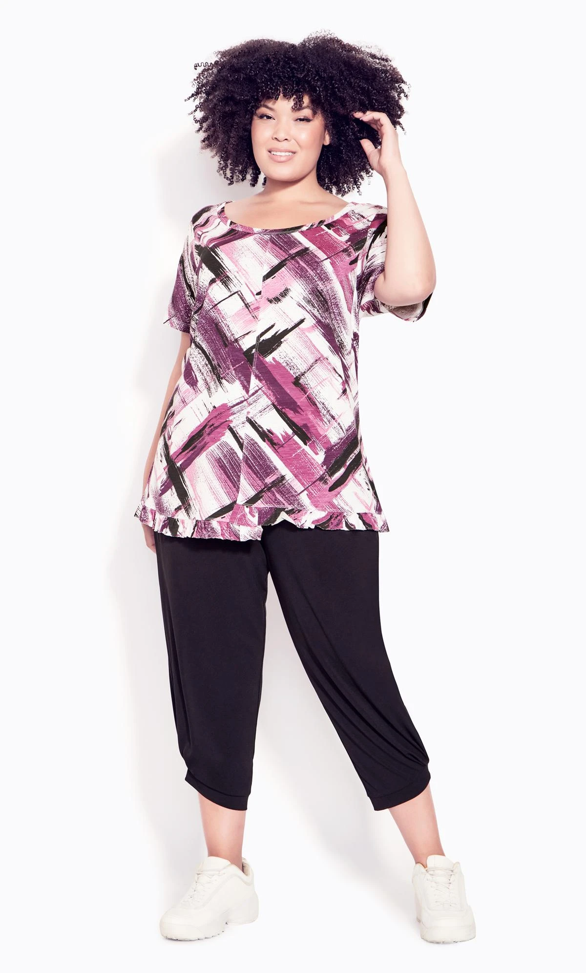 Avenue Zim & Zoe Multi Mae Ruffle Print Top