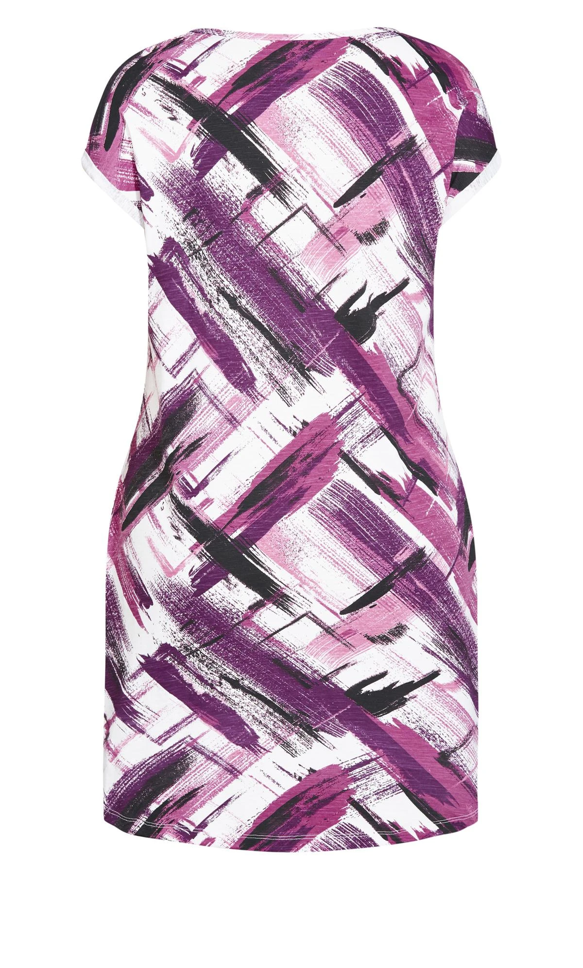 City Chic Zim & Zoe Purple Abstract Stripe Jersey Dress - Image 4