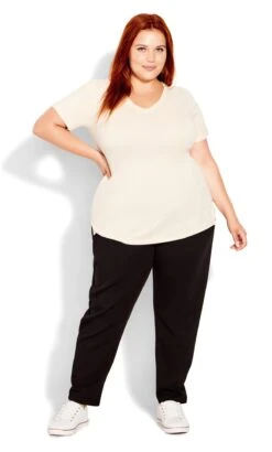 Evans Cream V Neck Essential T-Shirt