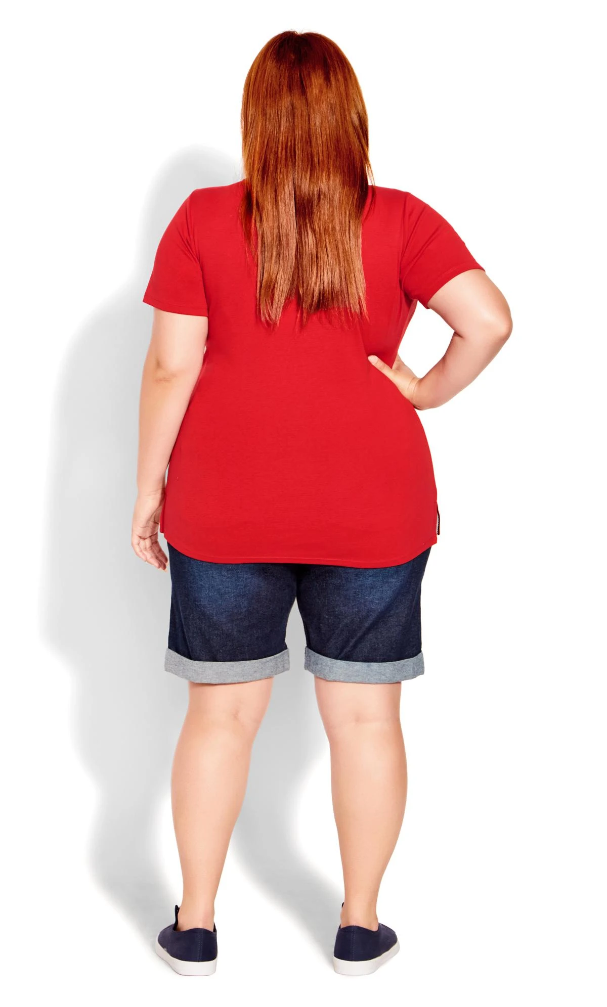 Evans Red V Neck Essential Top - Image 3