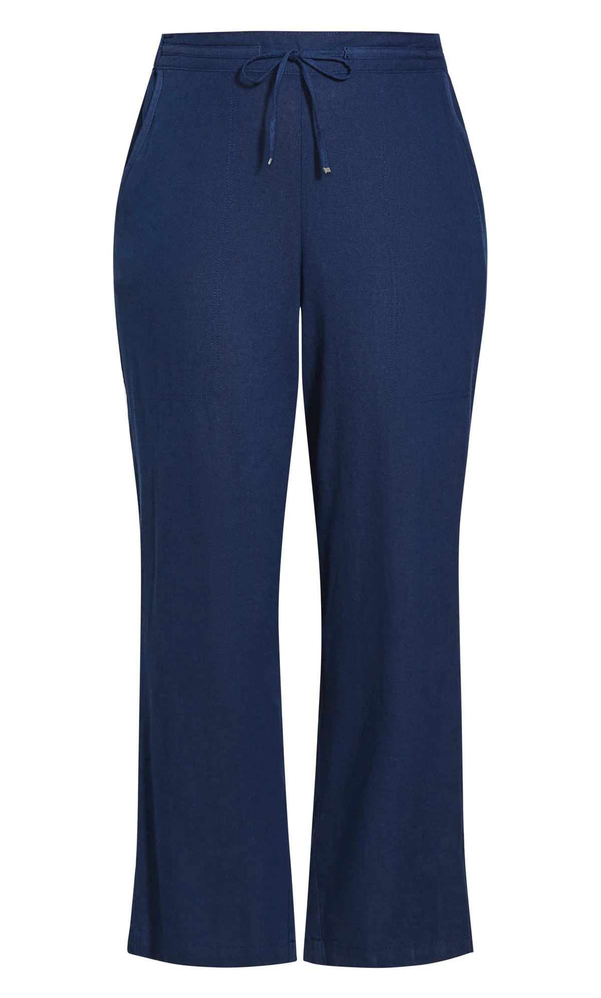Evans Navy Linen Blend Trouser - Image 5