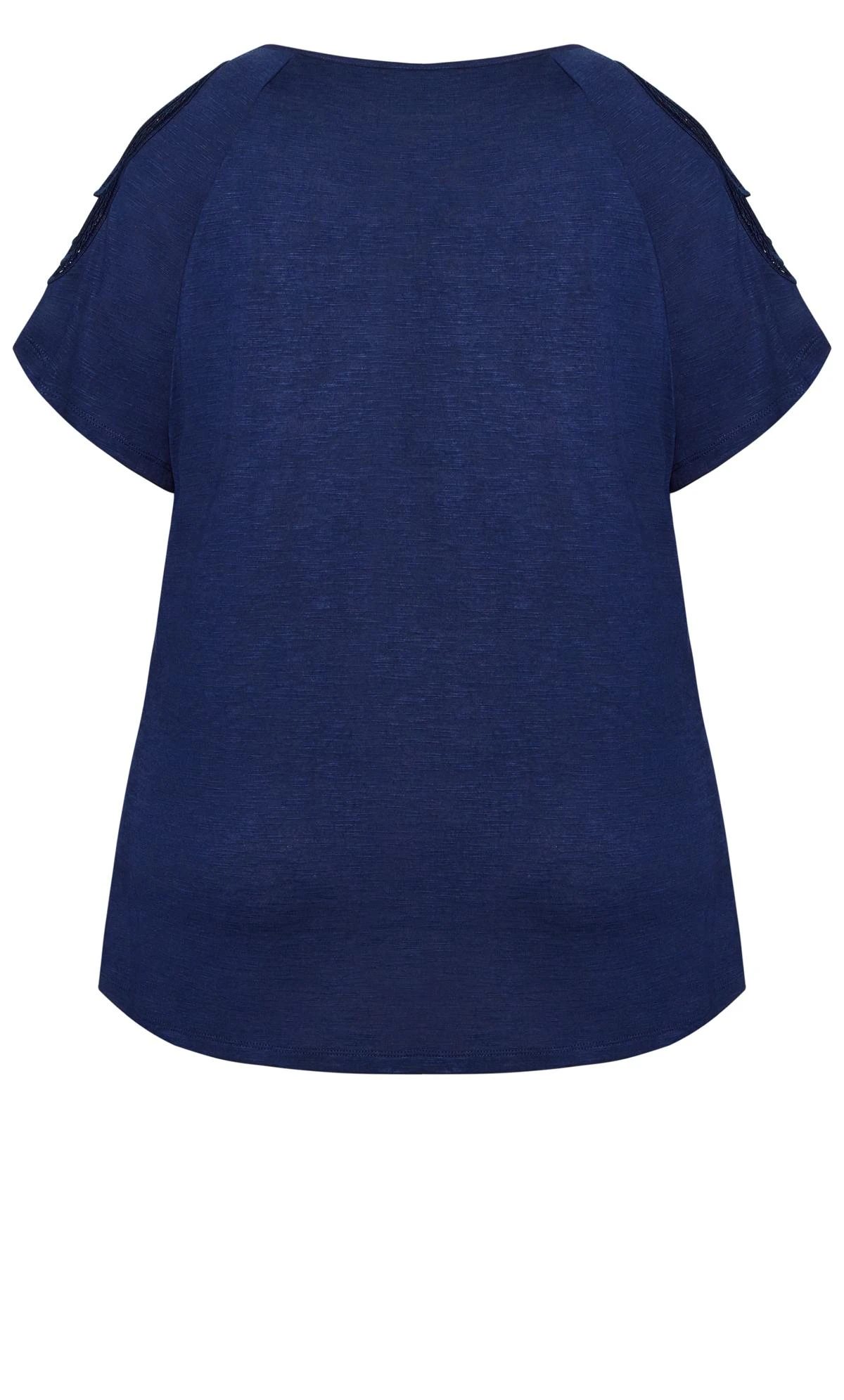 Avenue Navy Blue Crochet Sleeve Top - Image 6