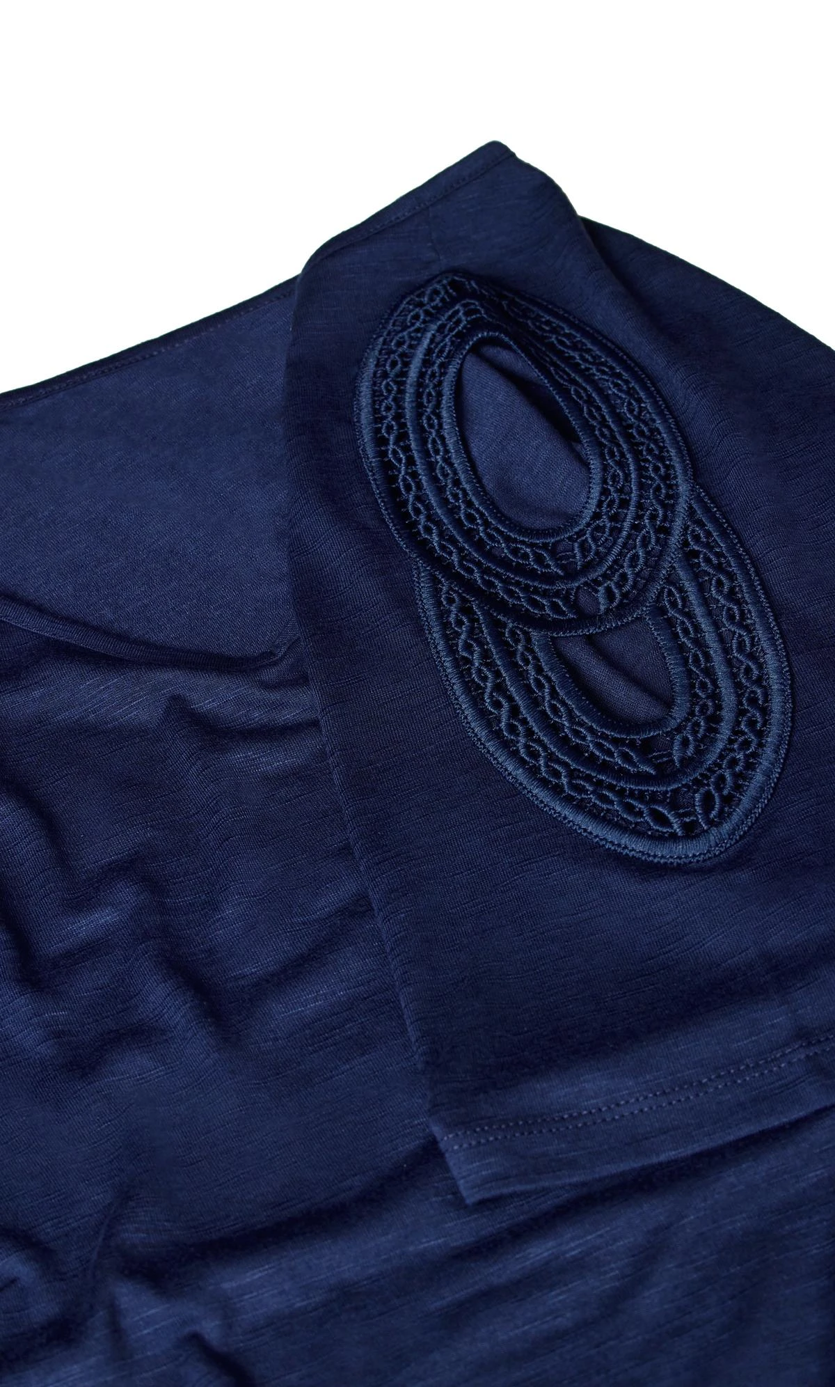 Avenue Navy Blue Crochet Sleeve Top - Image 7