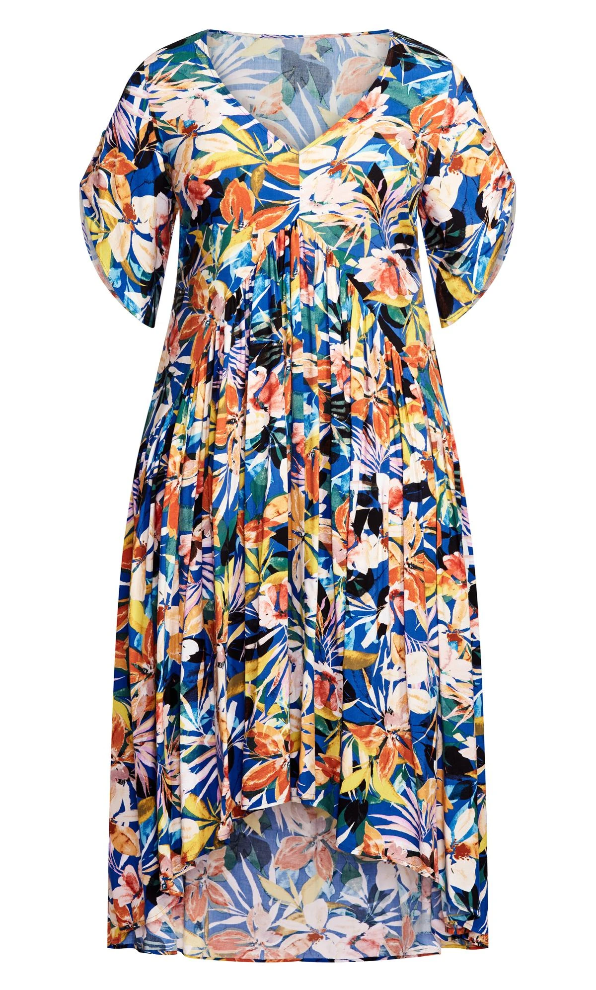 City Chic Loralette Blue Pretty Val Print Dress - Image 3