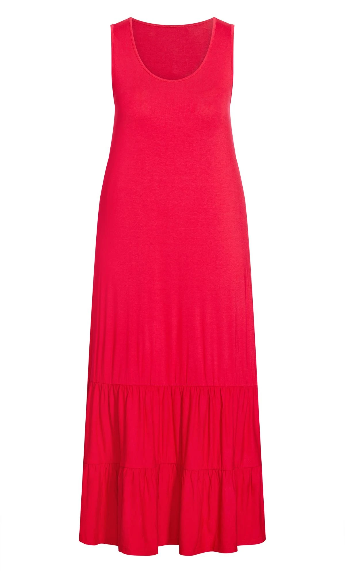 Evans Red Frill Hem Maxi Dress - Image 3
