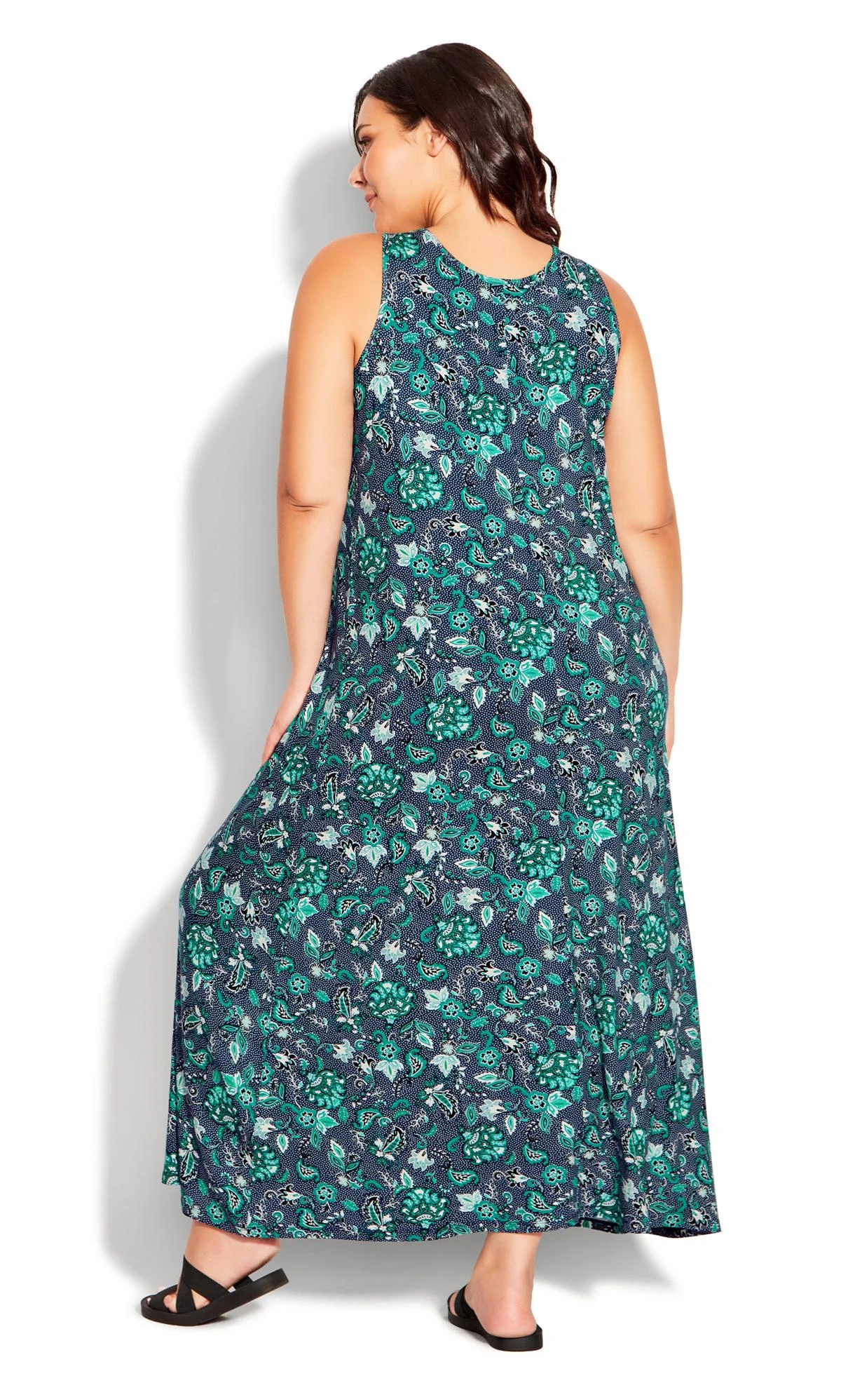 Evans Navy Print Slip Maxi Dress - Image 2