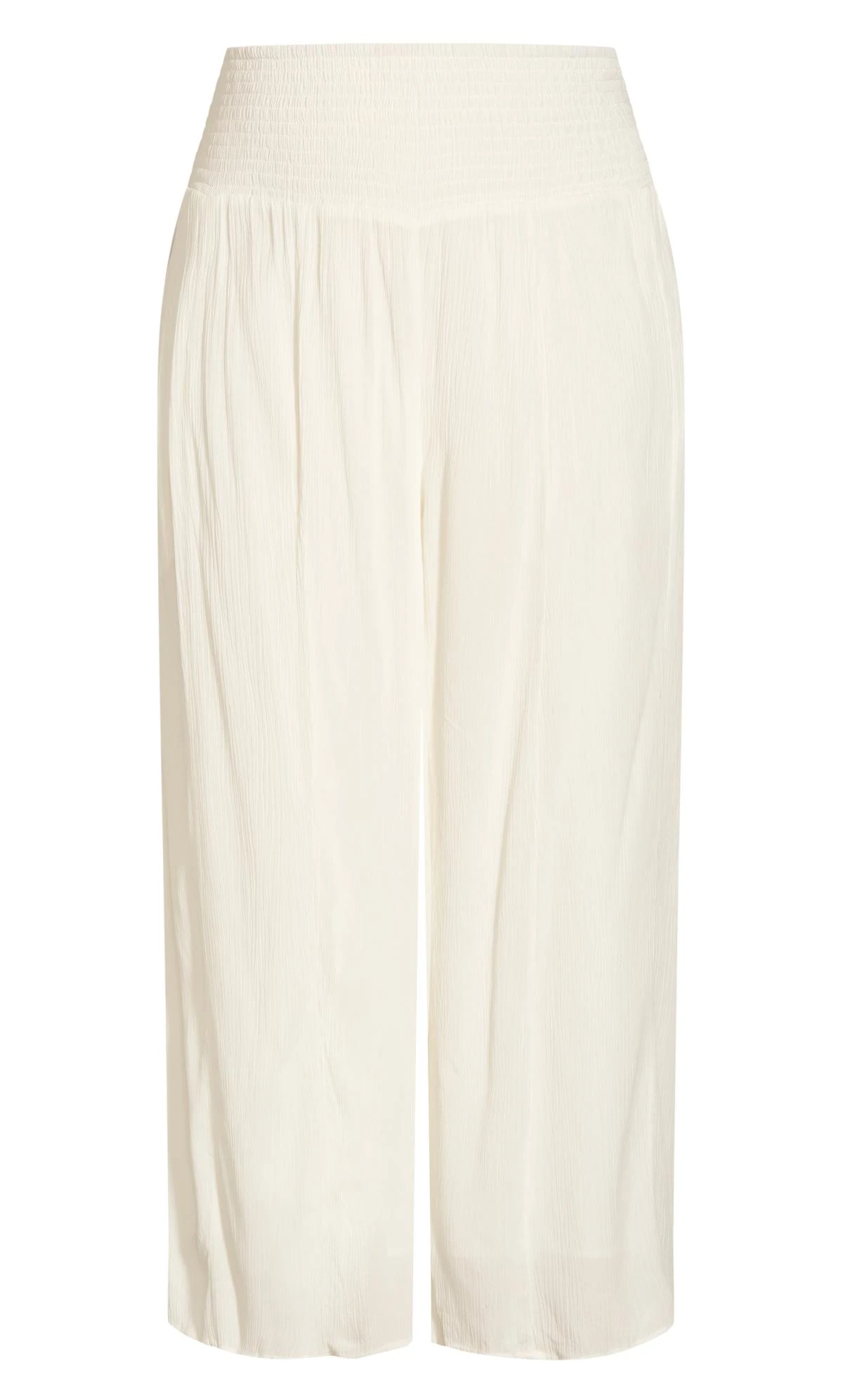 City Chic White Super Wide Leg Trousers - Image 4