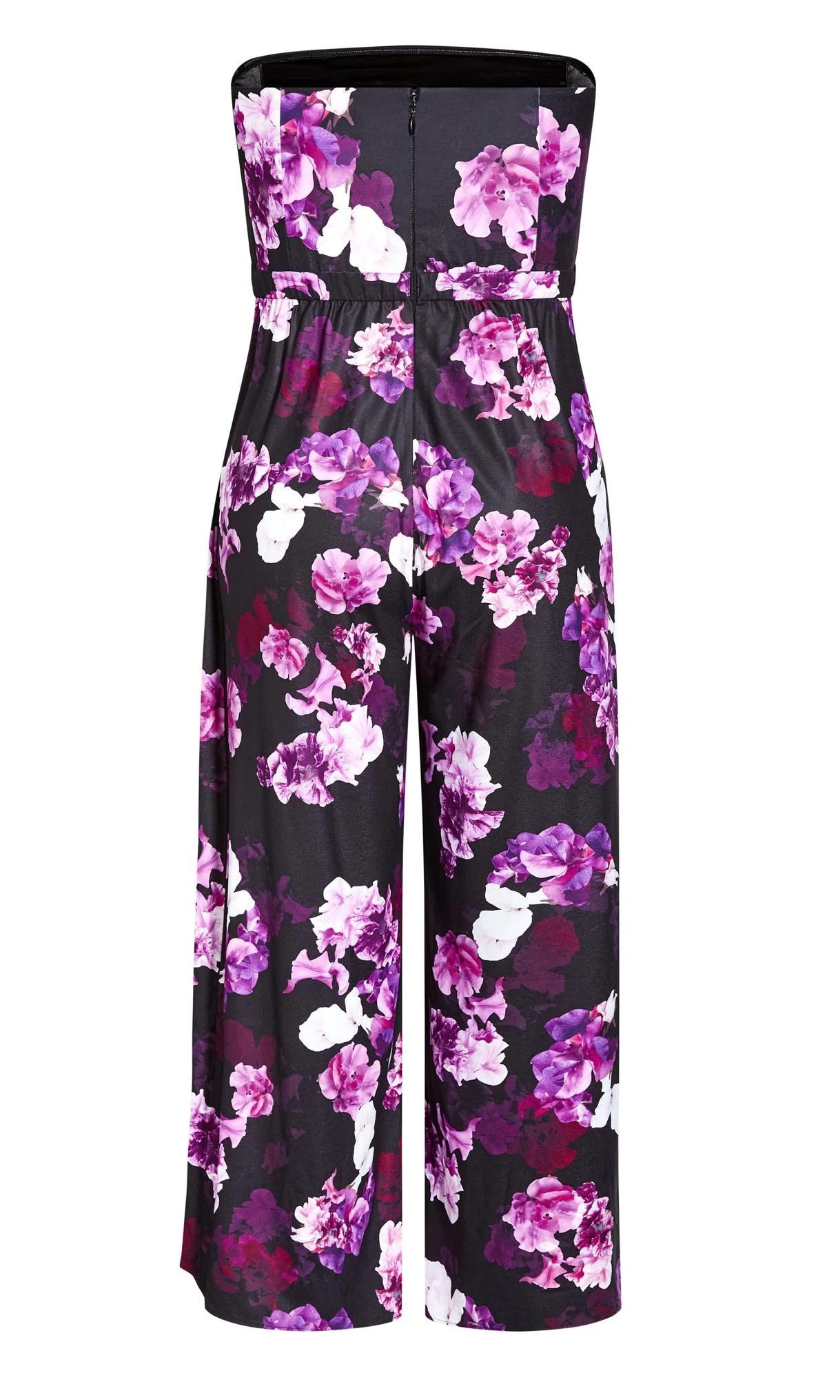 City Chic Black & Purple Floral Wide Leg Trousers - Image 5