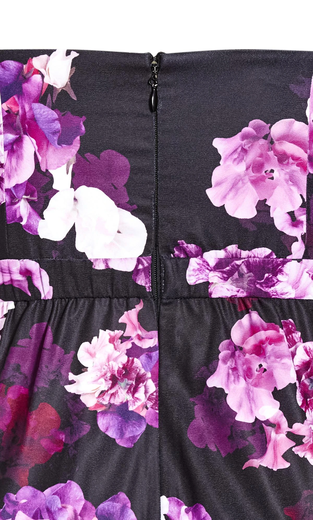 City Chic Black & Purple Floral Wide Leg Trousers - Image 6