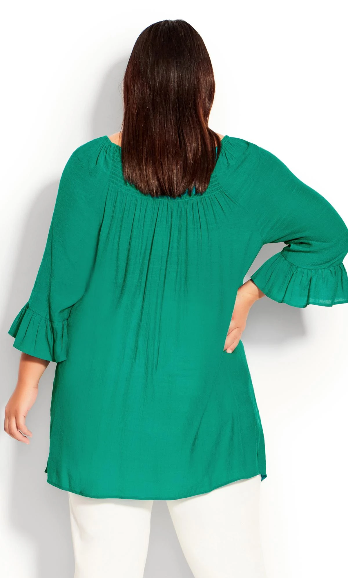Avenue Green Flutter 3/4 Sleeve Top - Image 3