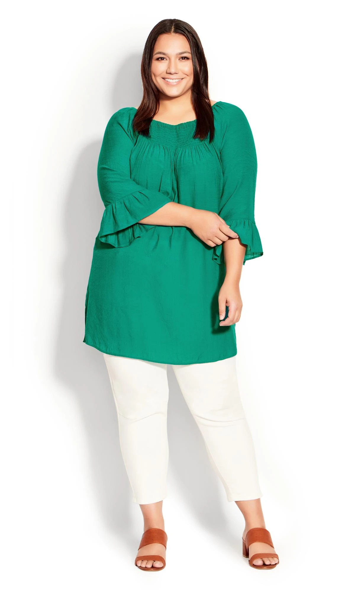 Avenue Green Flutter 3/4 Sleeve Top - Image 4