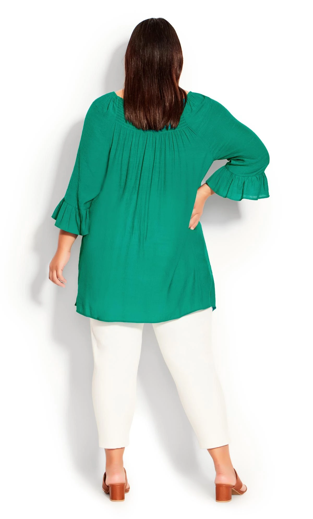 Avenue Green Flutter 3/4 Sleeve Top - Image 5