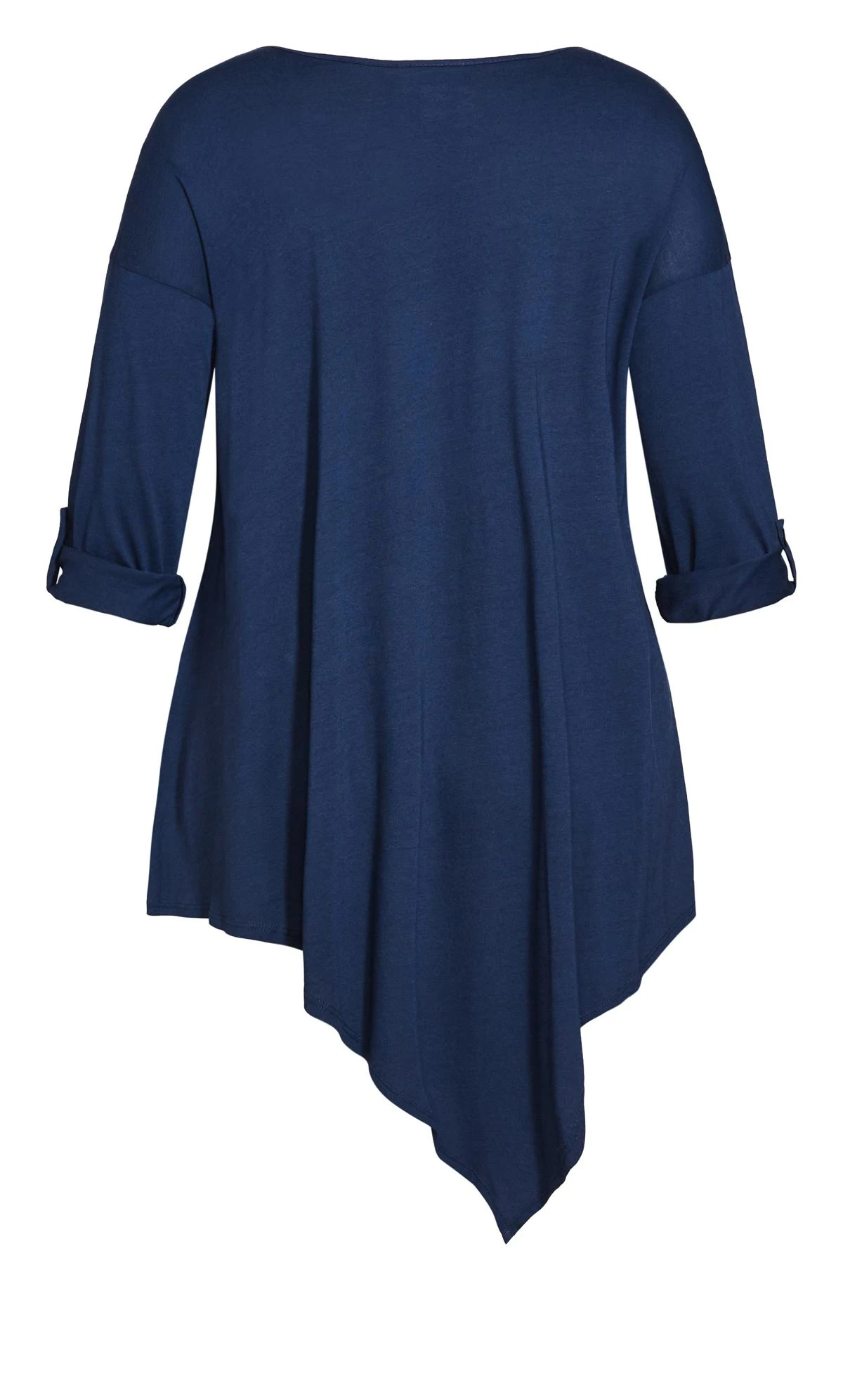 City Chic Isolde Roth Navy Plain Asymmetrical Pocket Top - Image 6