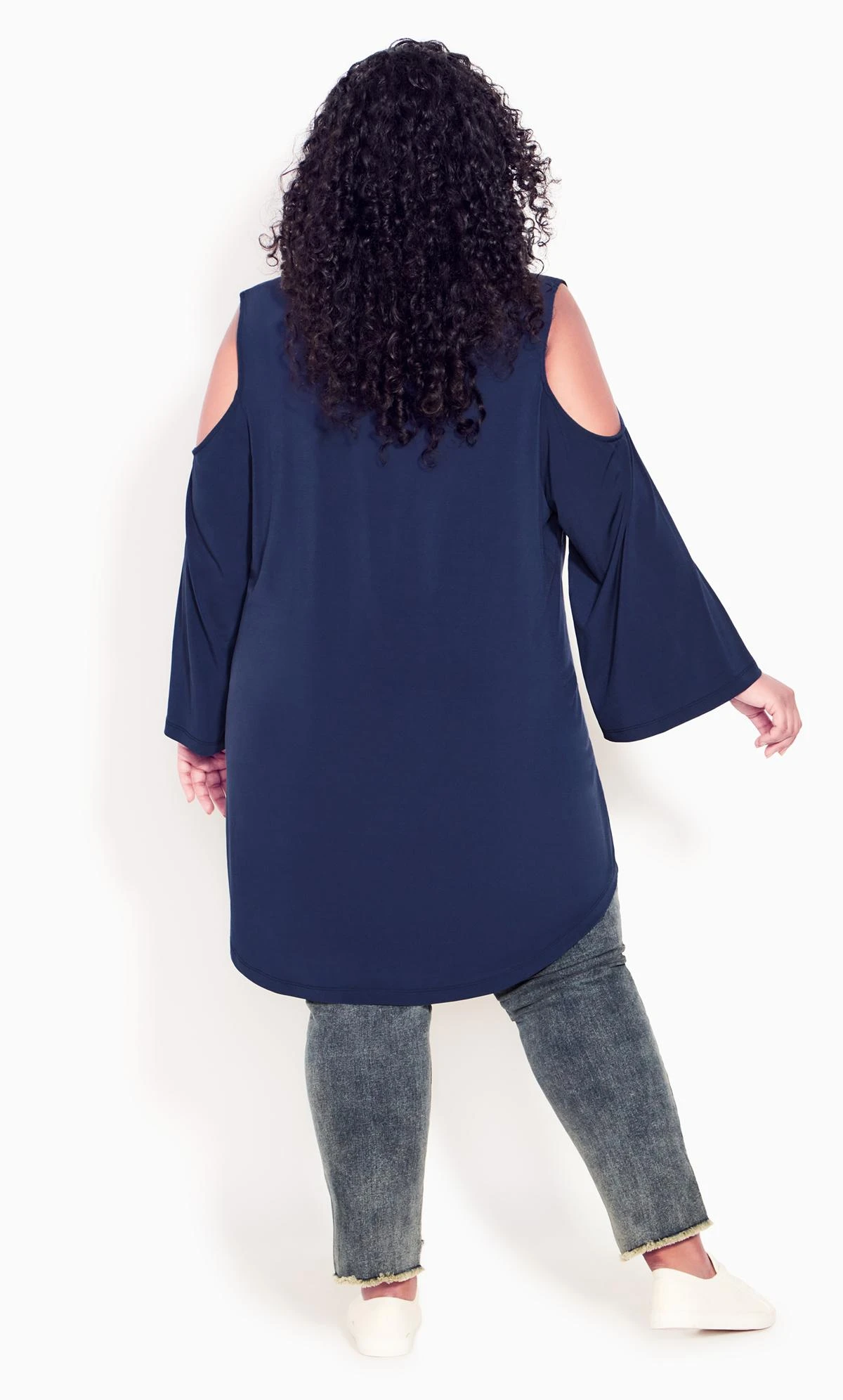 Avenue Navy Cold Shoulder 3 Bar Top - Image 4