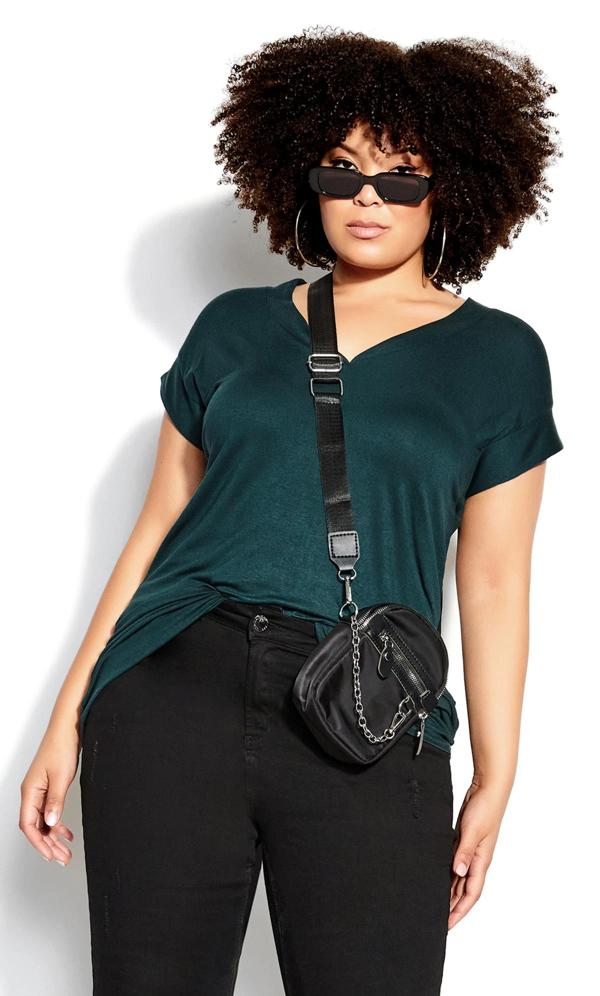 City Chic CCX Green Dynamic V Top