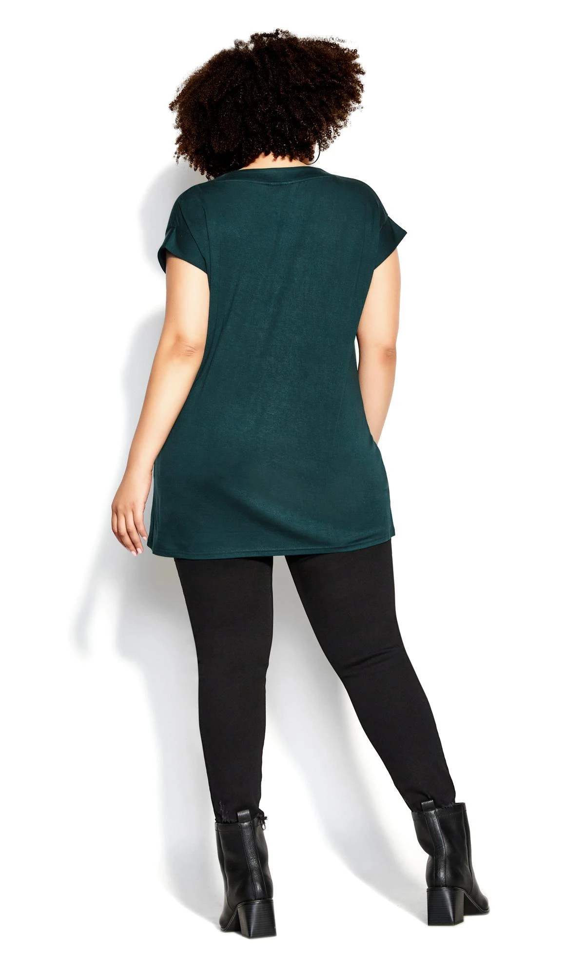 City Chic CCX Green Dynamic V Top - Image 4