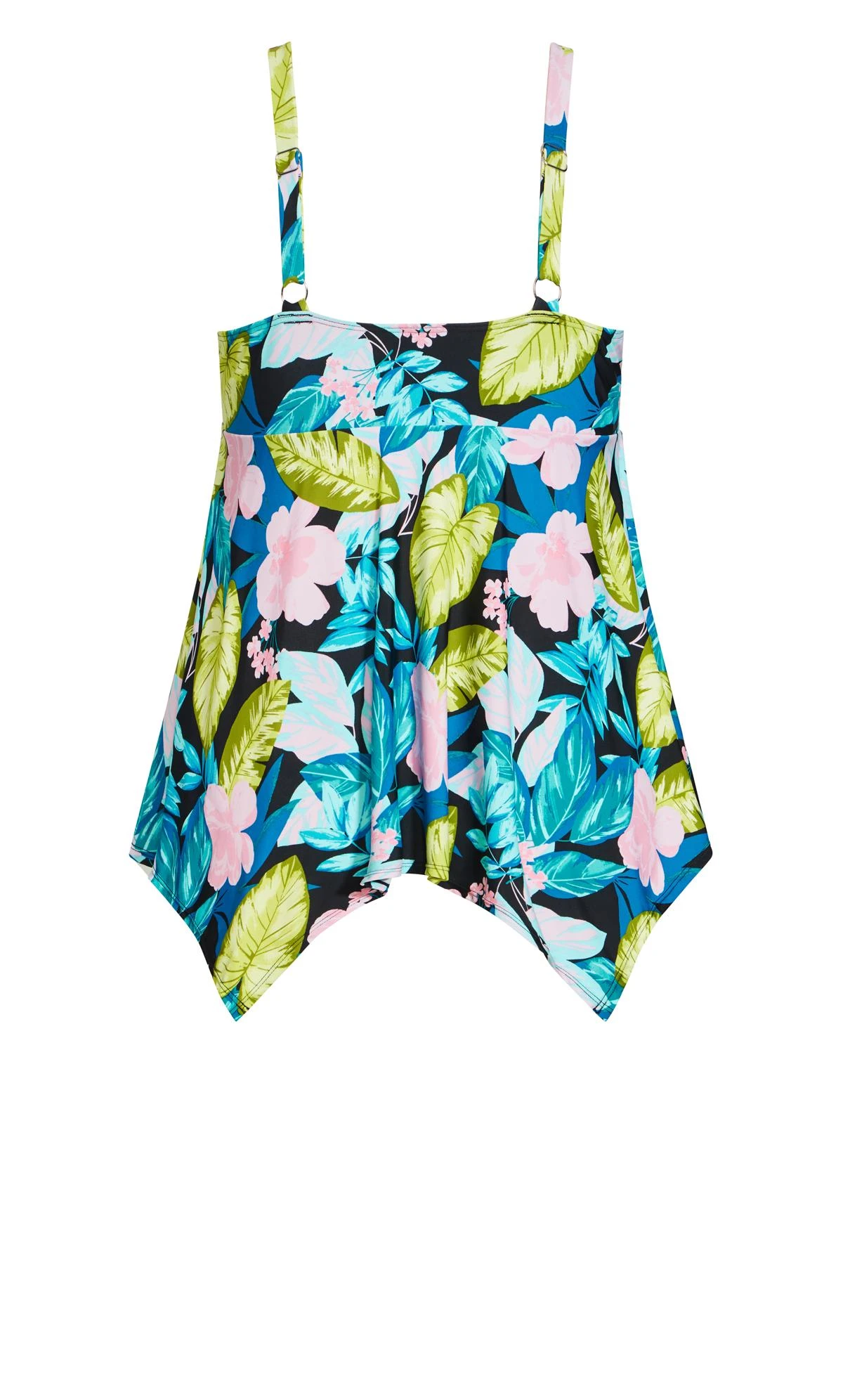 Avenue Black Tropical Print Halterneck Tankini Top - Image 6