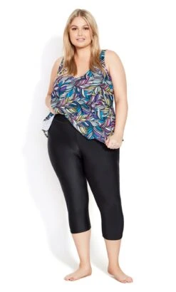 Evans Black Swim Capri