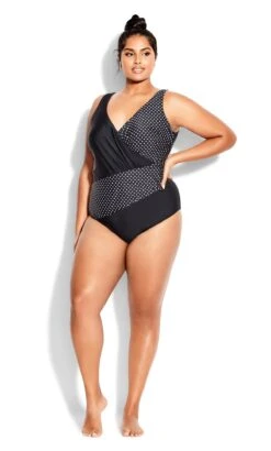 Evans Black Spliced Print 1 Piece