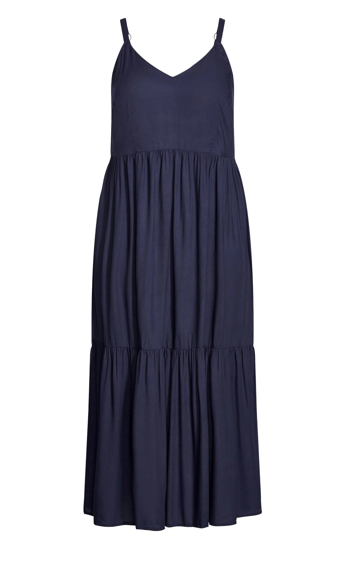 Avenue Navy Blue Tiered Smock Dress - Image 3
