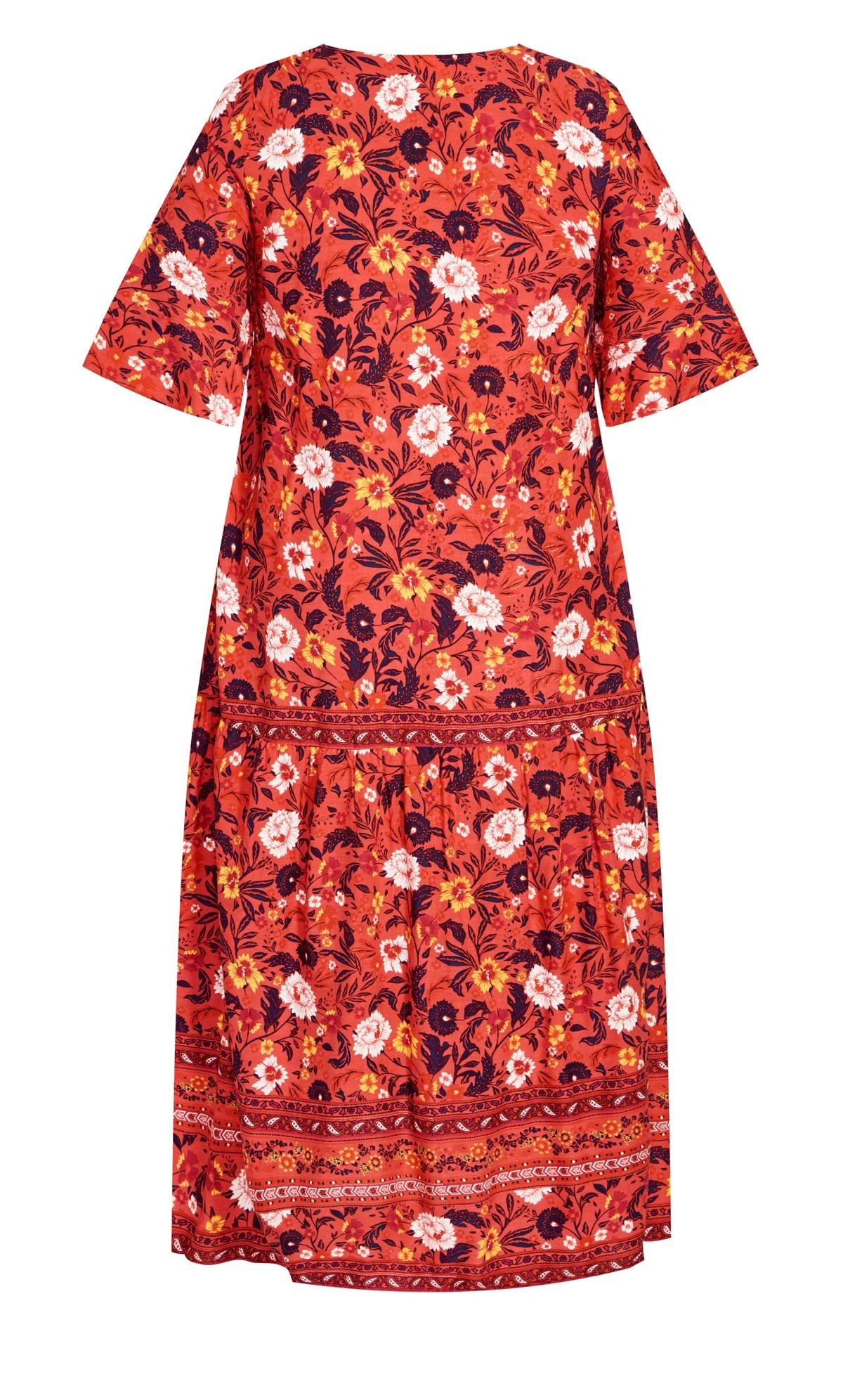 Avenue Orange Floral Print Pocket Maxi Dress - Image 4