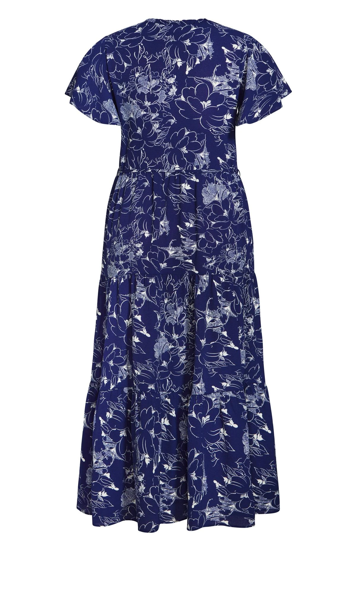 City Chic Loralette Blue Happy Tier Print Dress - Image 4
