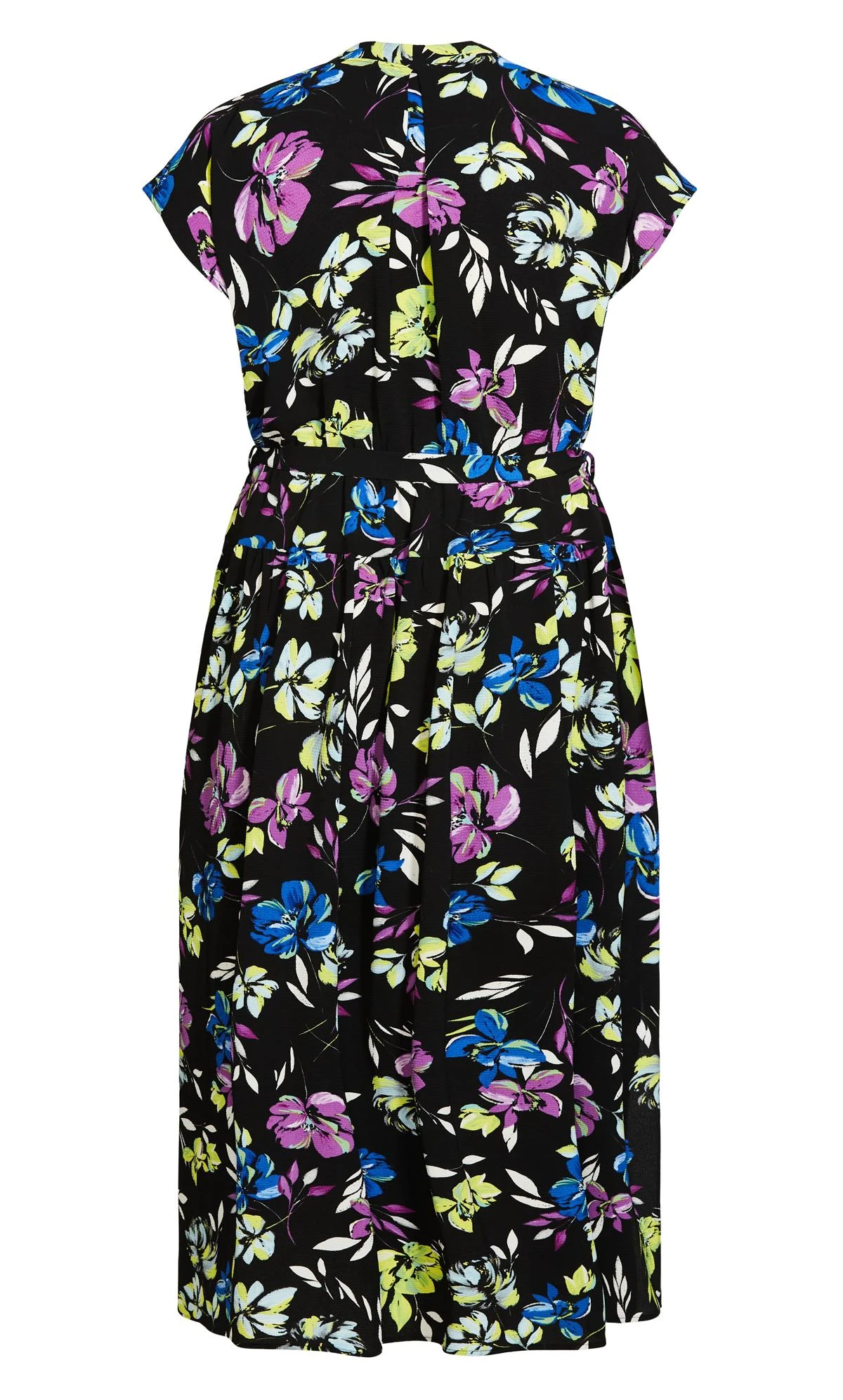 City Chic Black & Bright Floral Wrap Maxi Dress - Image 4