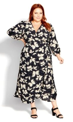 Evans Black Molly Wrap Dress