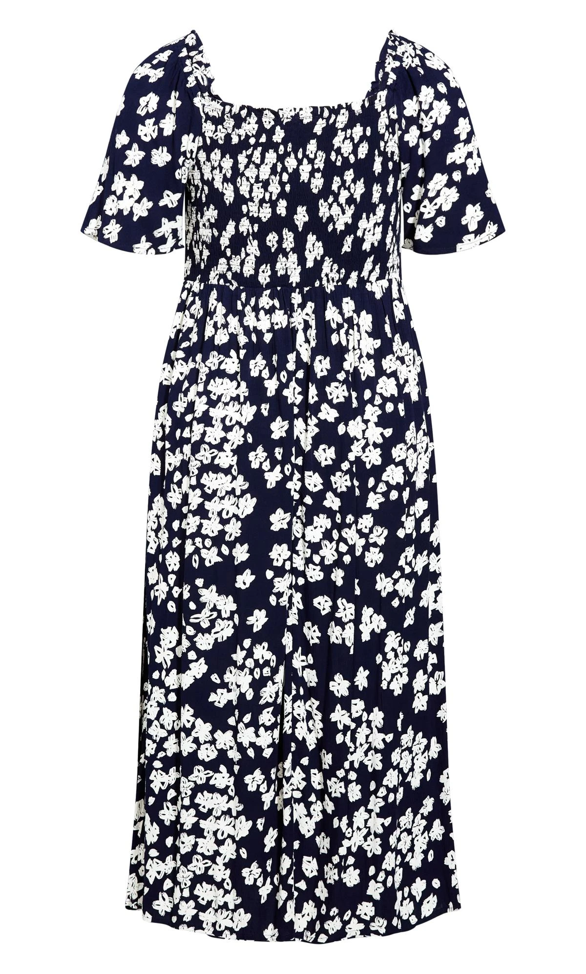 Evans Navy Shirred Maxi Dress - Image 4