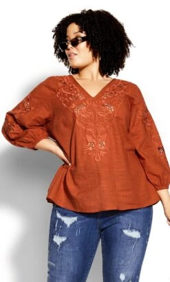 City Chic Orange Elizabeth Top