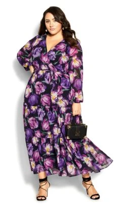 City Chic Purple Isobel Maxi Dress