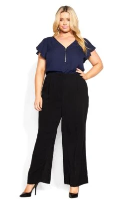 City Chic Brown Wide Leg Trousers