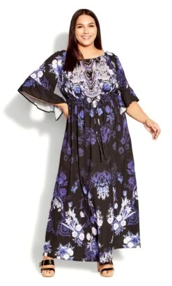 Avenue Black Getaway Beaded Maxi Dress