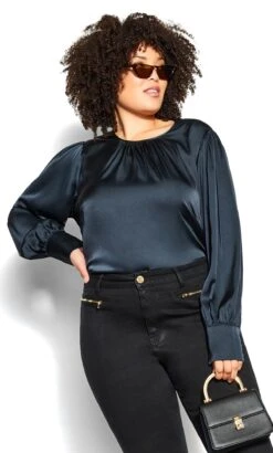 City Chic Blue Aaliyah Top