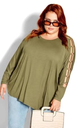 City Chic Khaki Stephanie Top