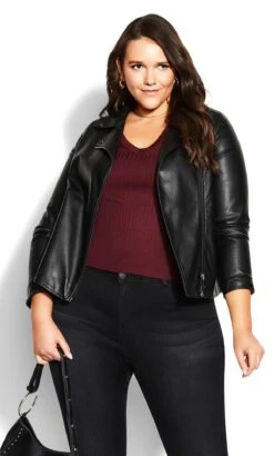 City Chic Red Rebel Rock Jumper