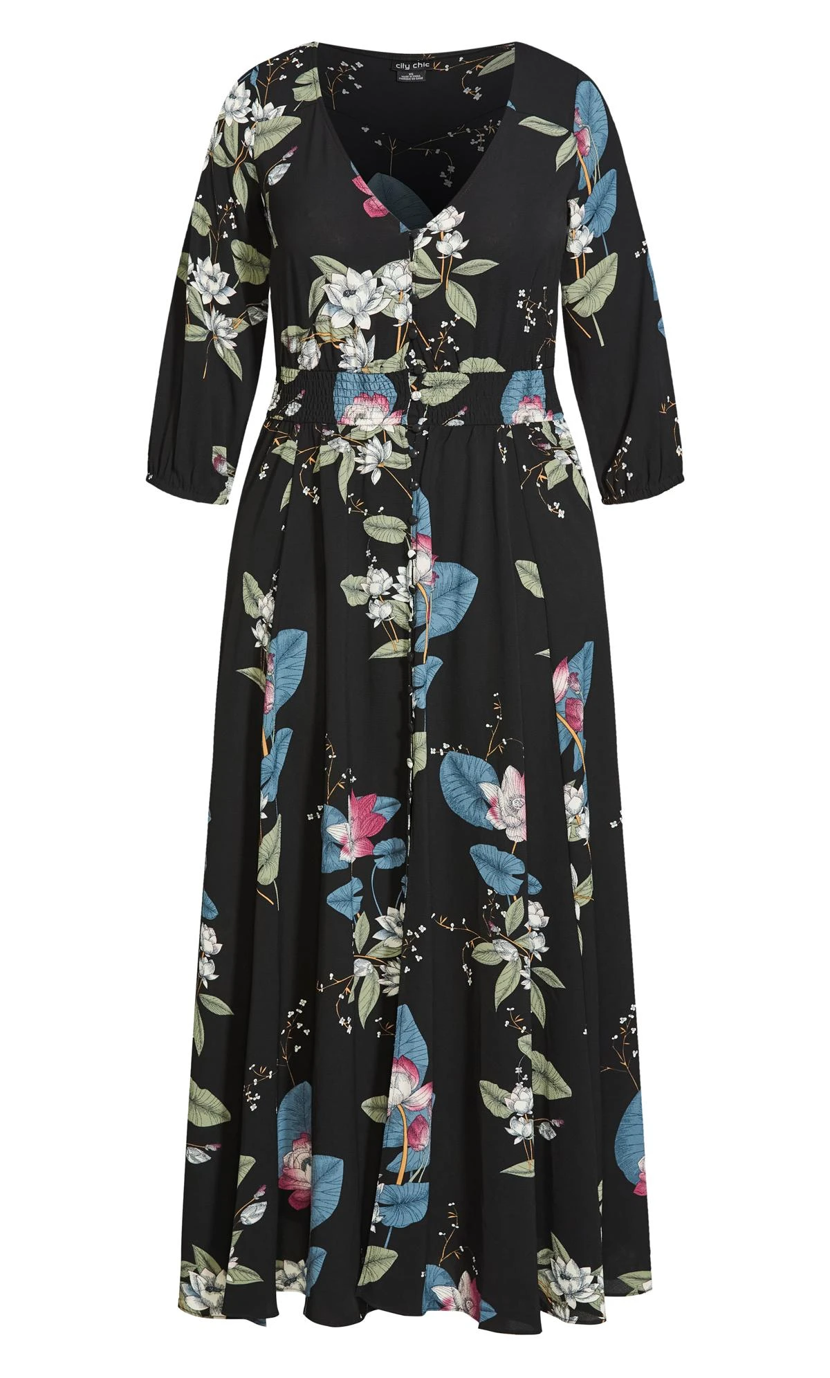 City Chic Black Blossom Maxi Dress - Image 4
