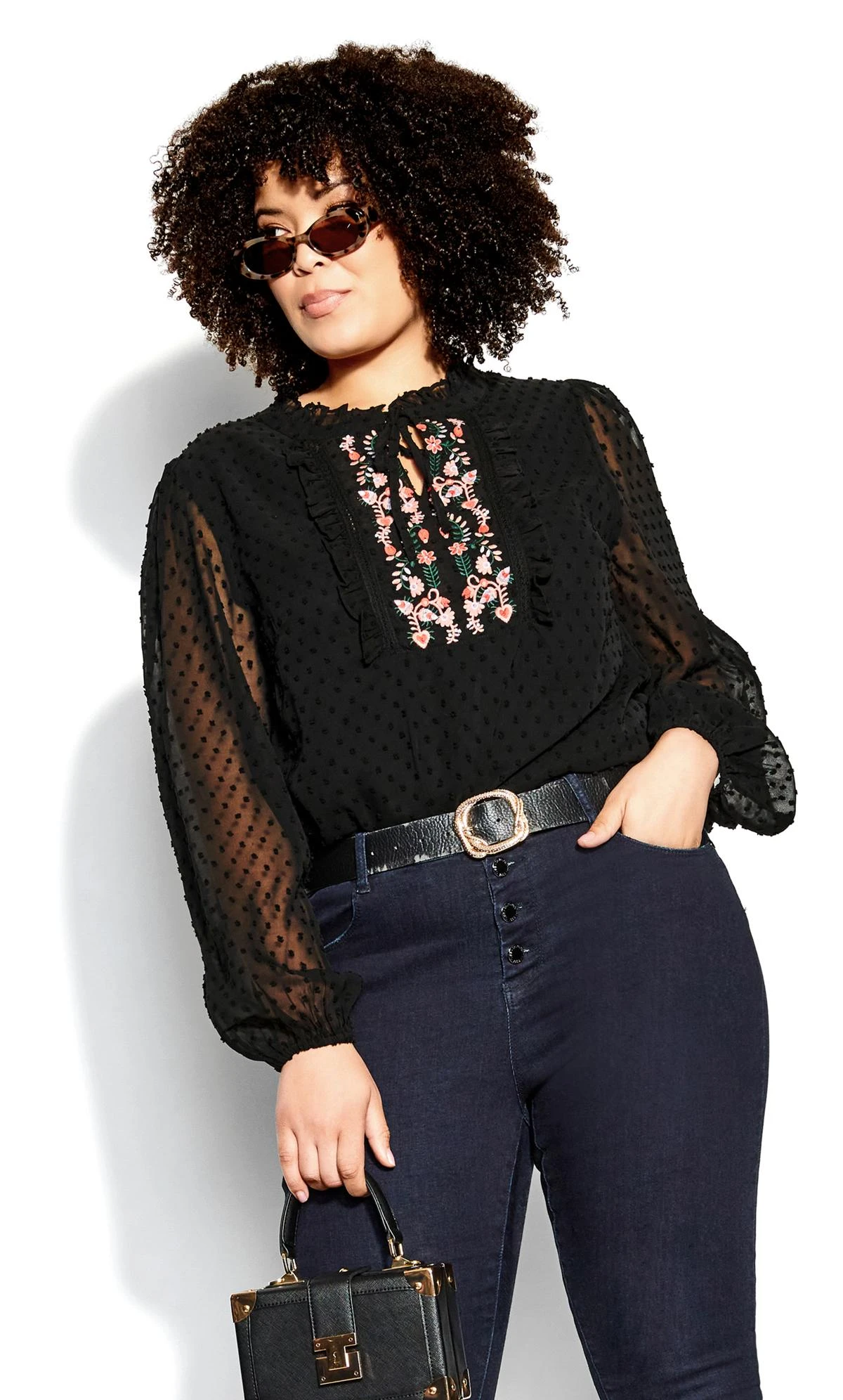 City Chic Black Tayla Top
