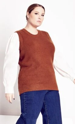 City Chic Refinity Orange Milly Top