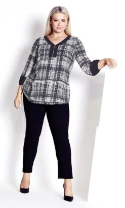 Avenue Ave Studio Black Checkmate Top