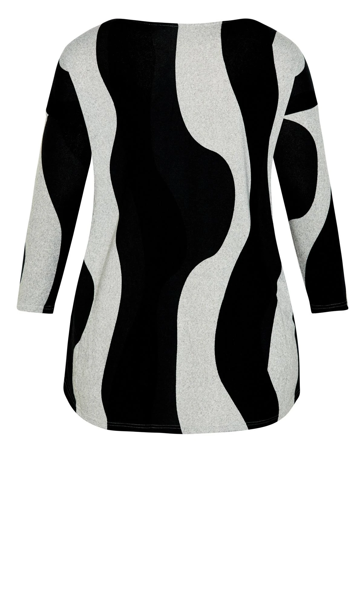 City Chic Zim & Zoe Black Lina Zip Print Top - Image 6