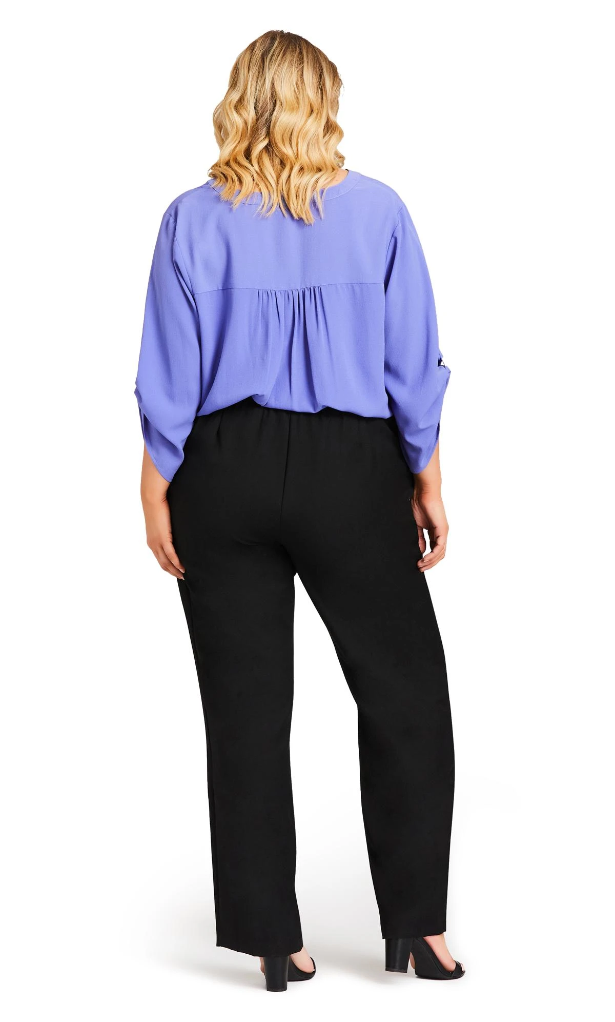 City Chic Black Wide Leg Trousers - Image 3