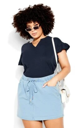 City Chic Navy Getaway Top