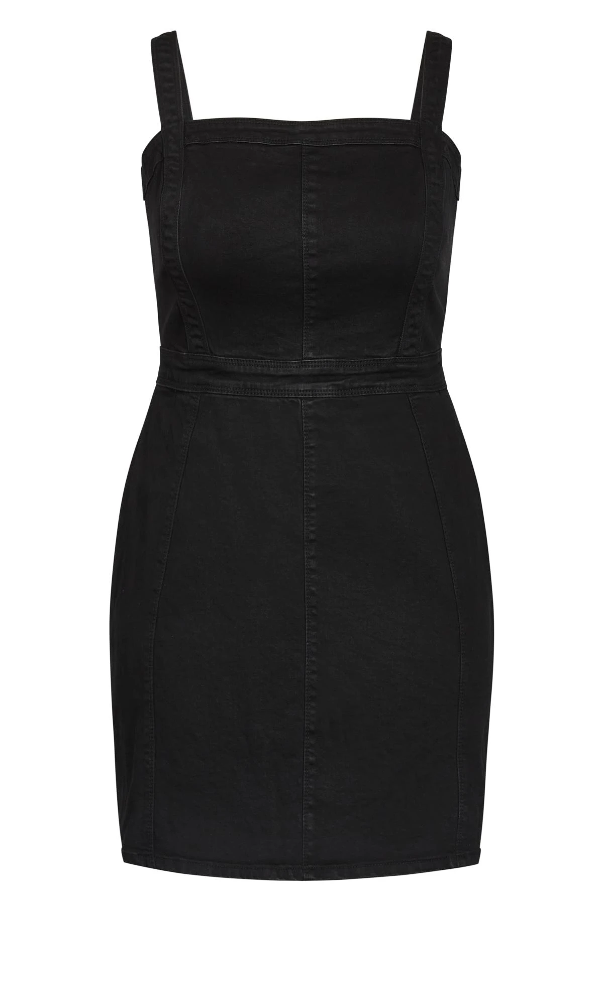 City Chic Black Denim Dress With Square Neckline - Image 7