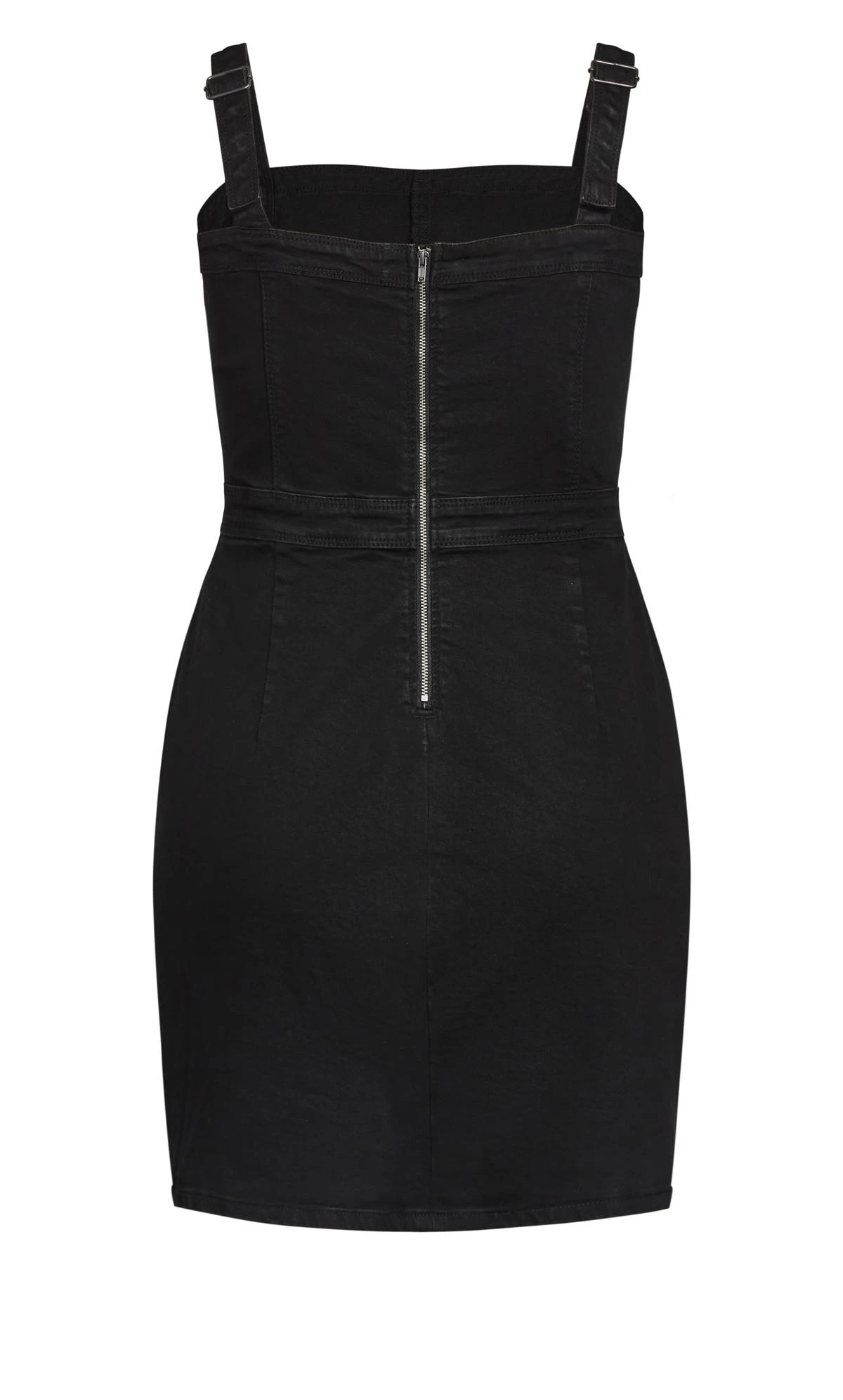 City Chic Black Denim Dress With Square Neckline - Image 8
