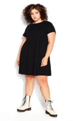 Avenue Black Smock Mini Dress